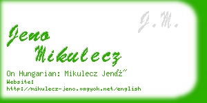 jeno mikulecz business card